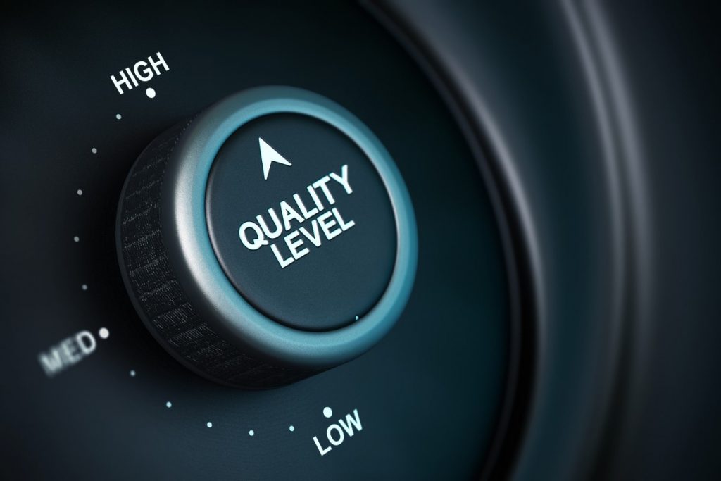Quality Level Schalter für High, Med und Low