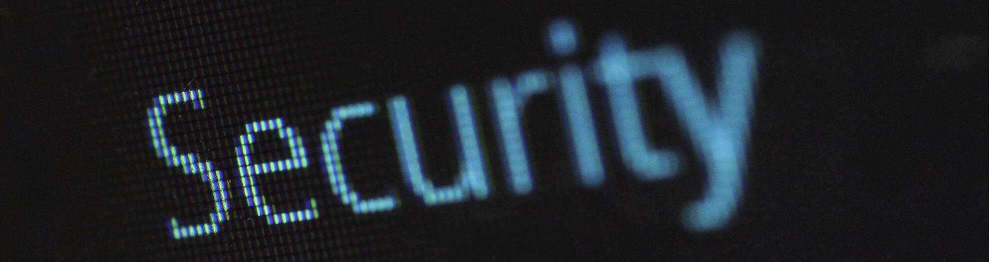 "Security" steht auf einem Display
