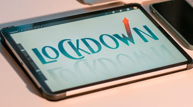 auf einem Tablet-Bildschirm steht "Lockdown"