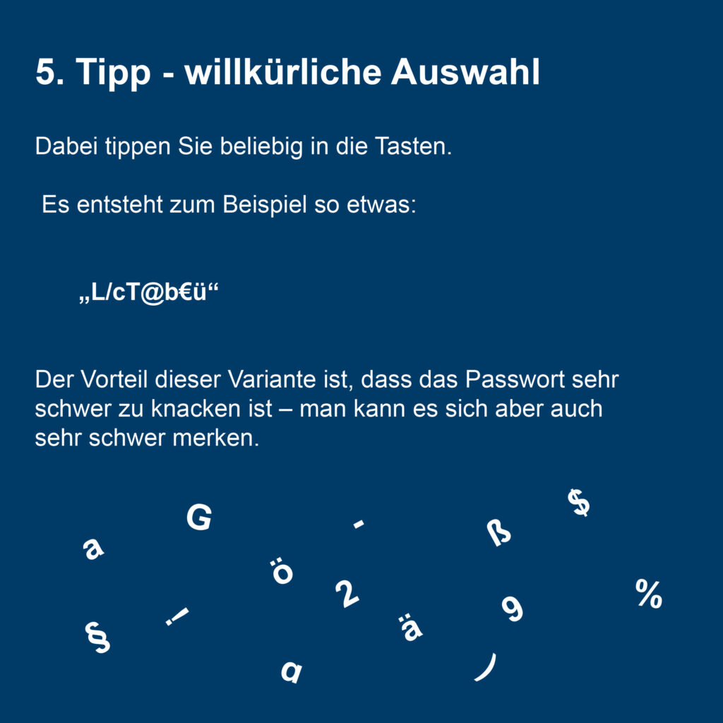 Kachel mit Tipp: willkürliche Auswahl