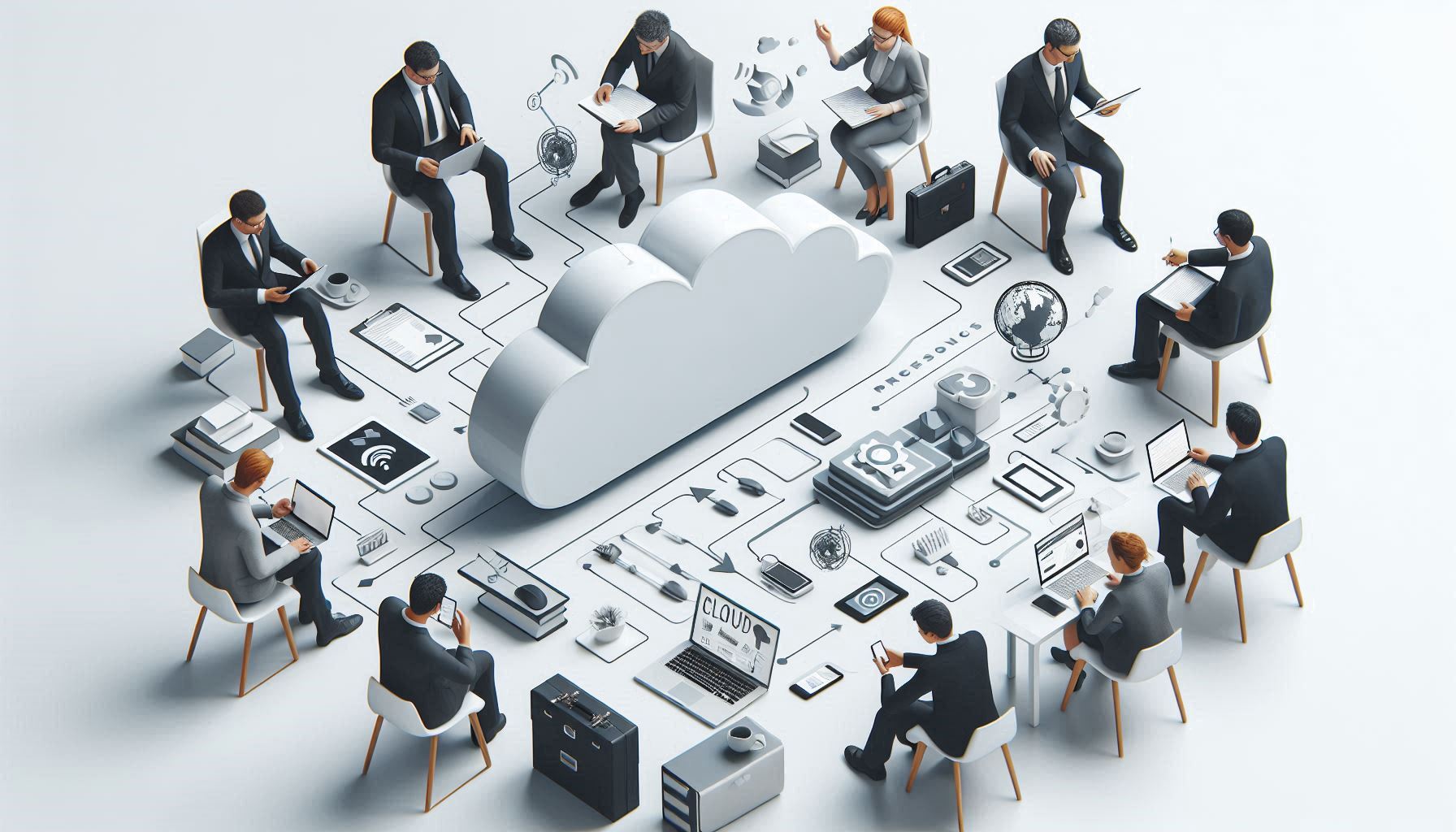 Workspace rund um eine visualisierte Cloud