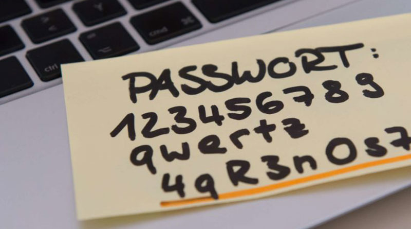 Notizzettel mit Passwort