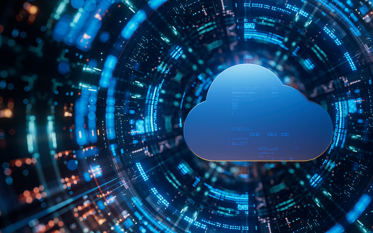 Zentrale Aspekte bei Cloud Security Blaue Wolke in einer IT-Umgebung