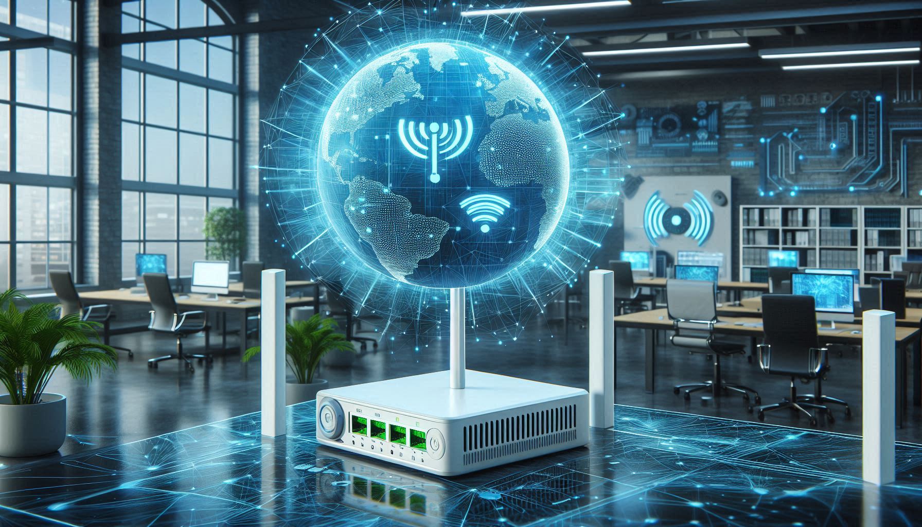 Dual Band, MU-MIMO und WiFi 6 – Welche Technologie lohnt sich? Wlan Access Point in einer Firmenzentrale