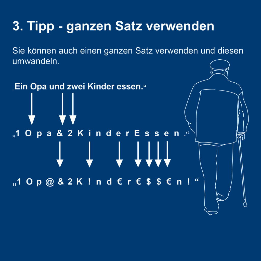 Kachel mit Tipp: ganzen Satz verwenden