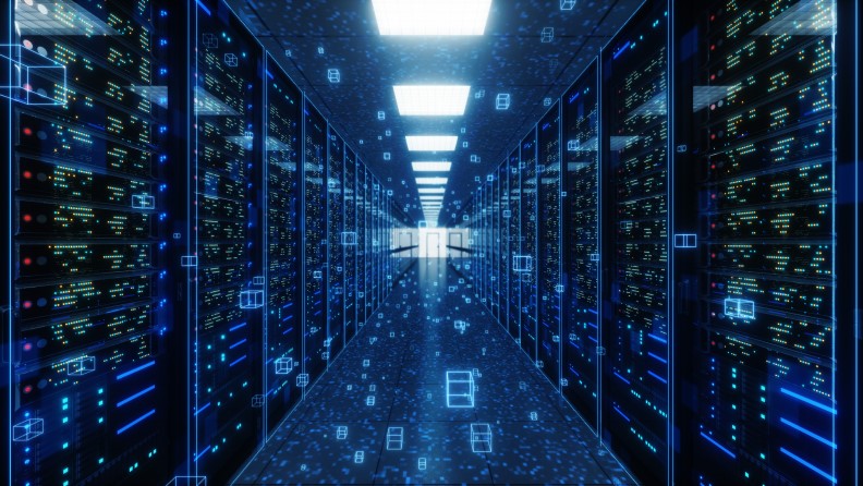 Large Language Models Serverraum im Rechenzentrum
