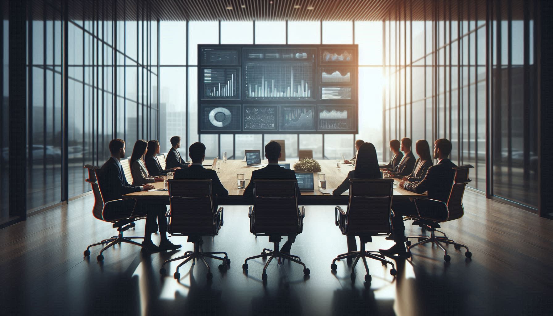 IT Consulting Management IT Consulting Manager in einem Besprechungsraum mit Leinwand